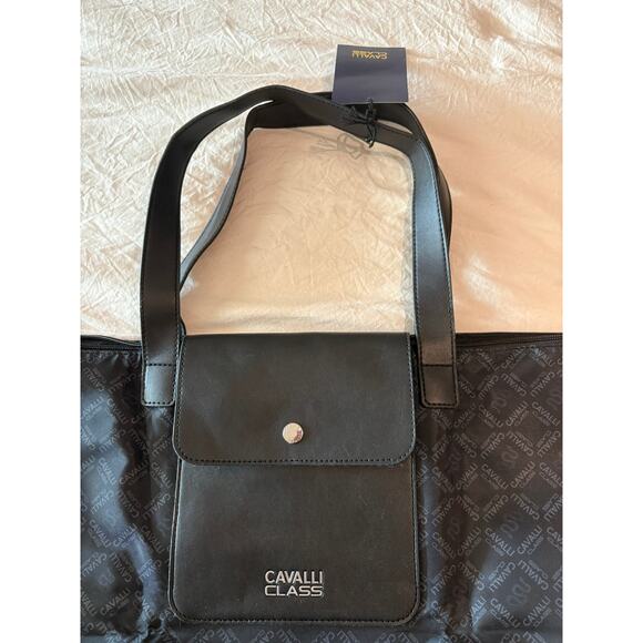 Cavalli Class Large Black Logo Tote, NWT - Picture 3 of 5